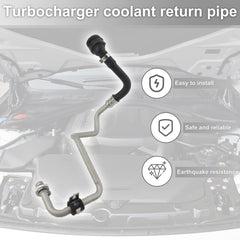 Bomunik return line installed in BMW engine bay demonstrating correct routing benefit