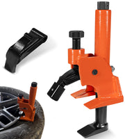 Bonbo front view of tool clamped to wheel hub showing secure grip and control