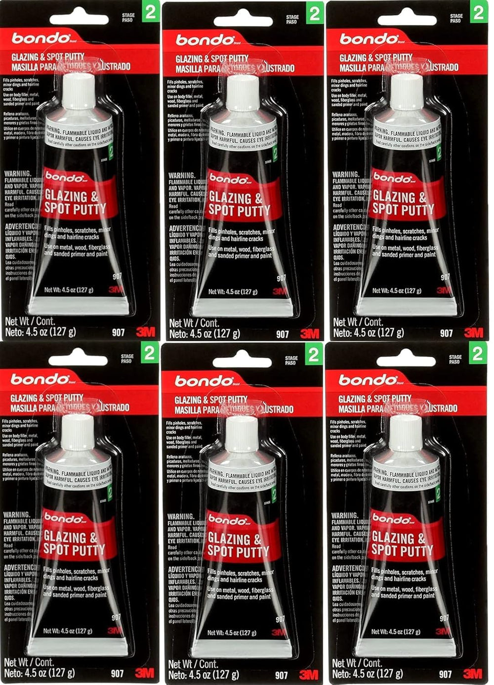 bondo front packaging showing tube and label, brand clarity and quick ID