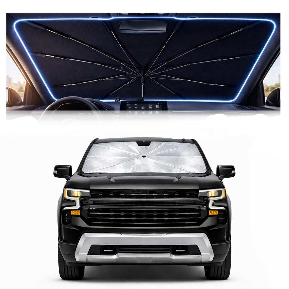 BONULI front packaging showing fit for Silverado and Sierra, protects interior
