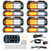 BooYu front view of assembled 8-piece strobe kit showing bright LEDs for improved visibility