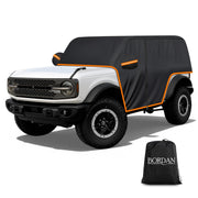 BORDAN front view cab cover fitted to Bronco, protecting cab from weather