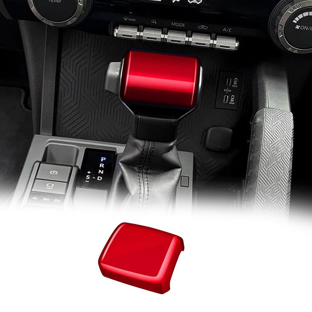 BORUIEN front view showing dark red shift knob cover, enhances cabin color