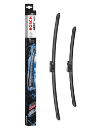 Bosch AeroTwin front packaging showing set of two blades and benefits