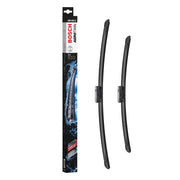Bosch AeroTwin front view of packaging showing two blades and clear labeling for easy selection