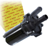 Bosch auxiliary water pump front view showing robust housing and OE fit benefit