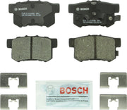 Bosch BC1086 front view showing rear brake pad set and included hardware for easy install