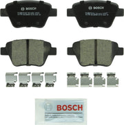 Bosch BC1456 rear brake pads front view showing complete set and hardware, Bosch quiet stopping