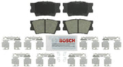 Bosch BE1212H front packaging showing pads and hardware, Bosch quiet braking benefit