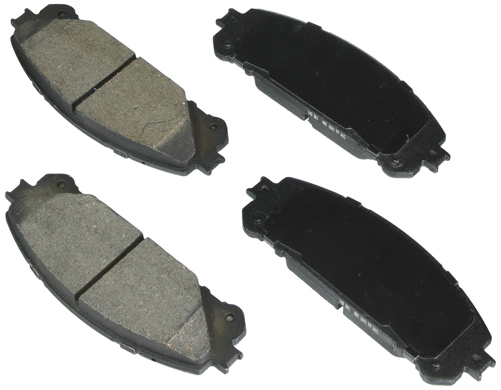 Bosch BE1324H front axle brake pad set in box showing included hardware and towel
