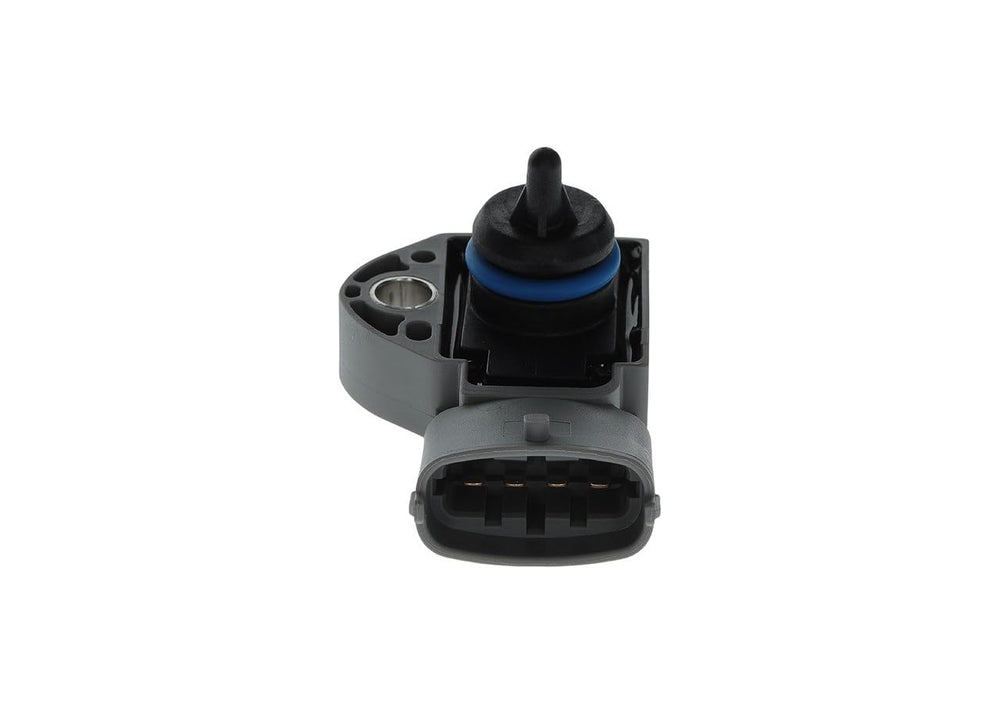 Bosch front view fuel pressure sensor showing mounting and benefit of direct OE fit