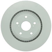 Bosch QuietCast front rotor front view showing mounting holes and clean finish for reliable fit