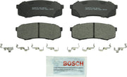 Bosch QuietCast rear packaging showing pads and included hardware, reliable replacement