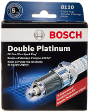 Bosch spark plug front view showing electrode and ready-to-install reliability