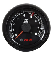 Bosch Sport II front view showing black dial and bezel for clear RPM reading