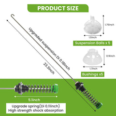 BOSRUIDA spring and ABS bushing assembly close-up showing shock absorption benefit
