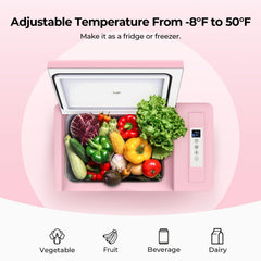 BougeRV close-up digital control panel display and buttons for precise temperature management benefit