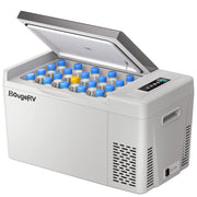 BougeRV CR22 front view showing compact cooling for travel