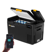 BougeRV CRX3 front view showing compact fridge for travel benefits