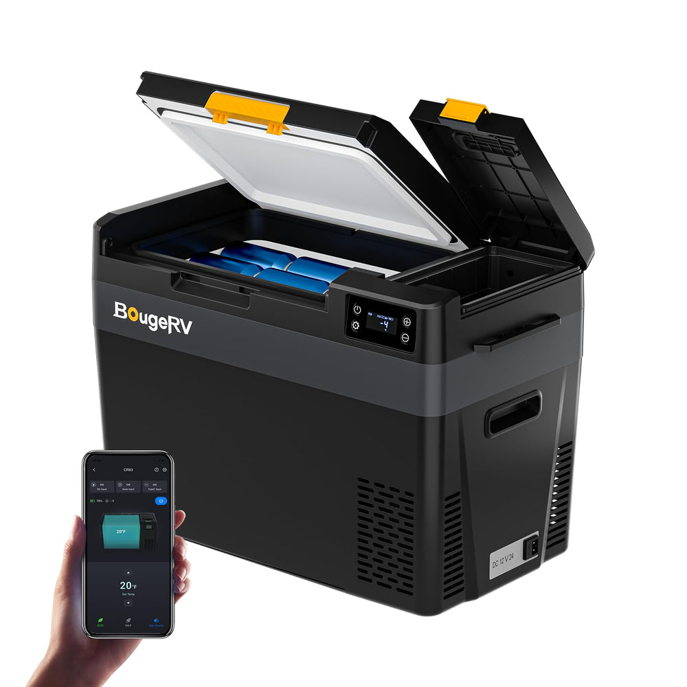 BougeRV CRX3 front view showing compact design and portability benefit