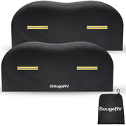 BougeRV front view of dual axle covers protecting wheels and paint