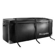 BougeRV front view on hitch basket showing weather protection advantage