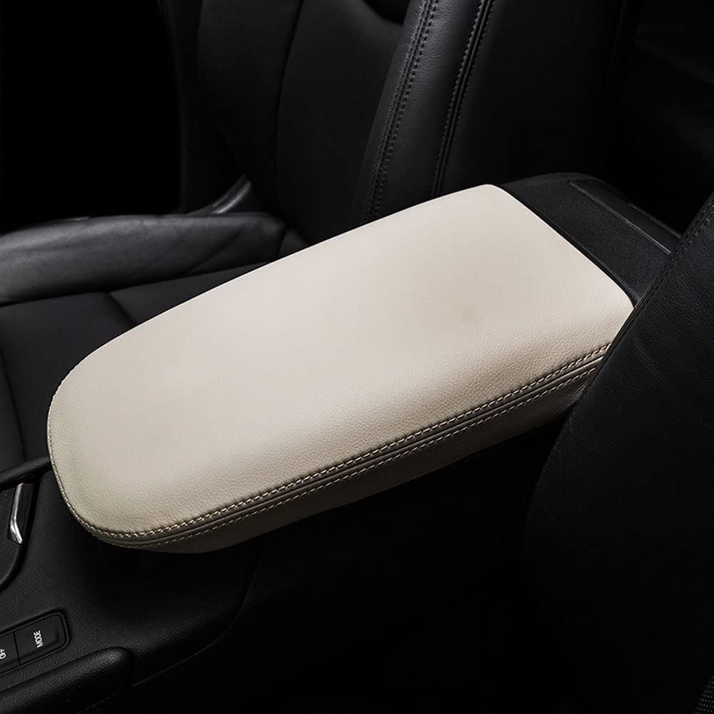 BOYOUS front view of beige armrest cover showing neat fit and protection