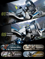 Bracketron mounted on bike handlebar providing stable hands‑free navigation