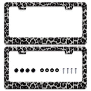 BRAGHRTED front view of leopard license plate frame showing bold design and curb appeal