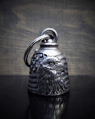 Bravo Bells close-up of detailed eagle and flag carving for durable finish