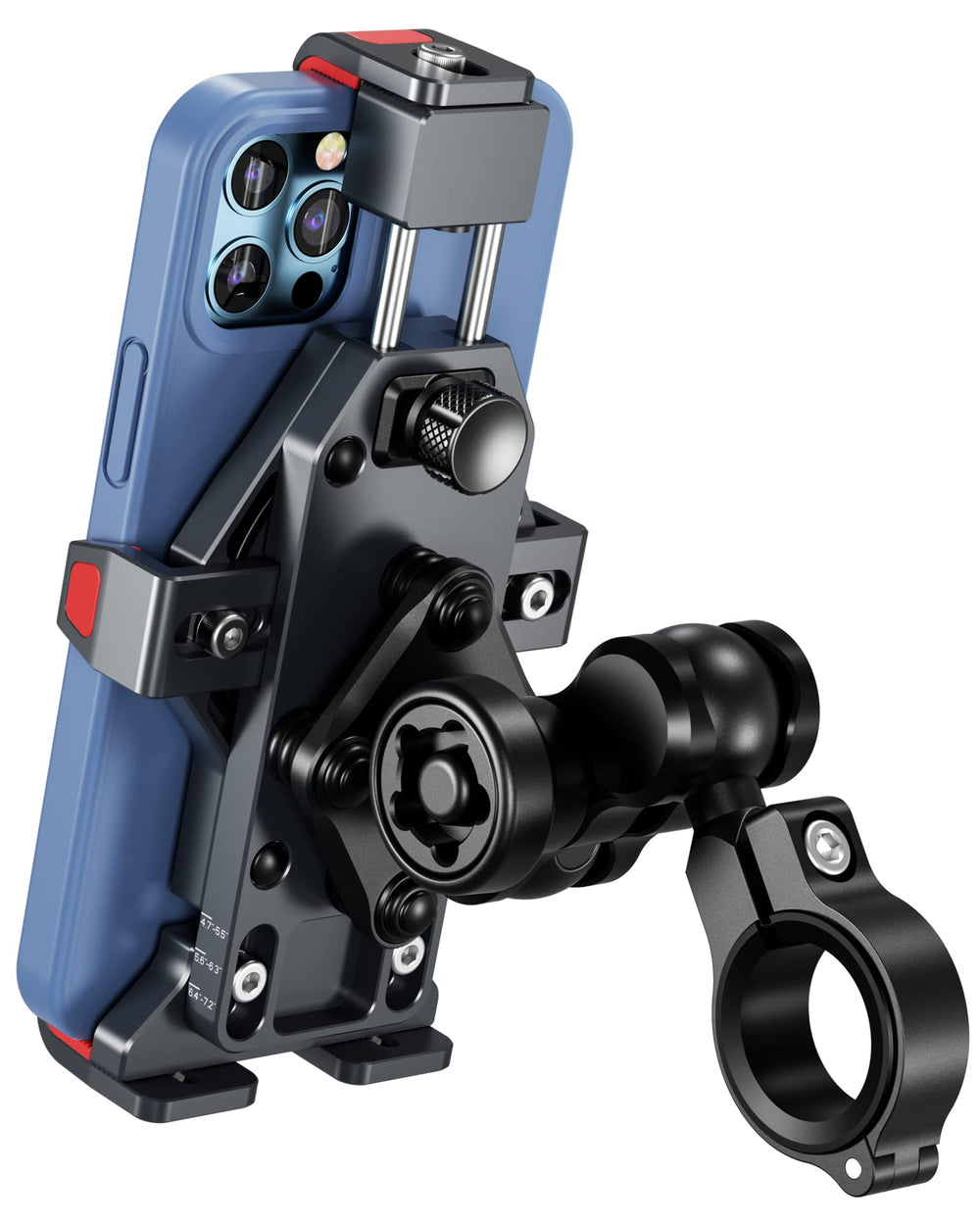 BRCOVAN front view of aluminum phone mount showing sturdy build and secure grip