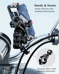 BRCOVAN mounted on motorcycle handlebar demonstrating secure, stable placement