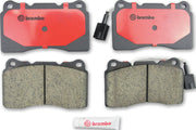 Brembo front brake pad packaging showing product and OE fitment benefit