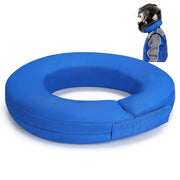 Briwooody front view of blue neck brace showing shape and coverage for support