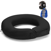 Briwooody front view neck brace showing shape and sleek black look for comfort