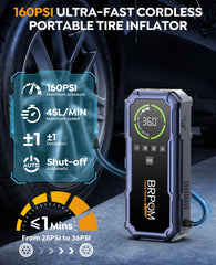 BRPOM large digital display close-up offering clear pressure and battery readouts