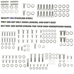 BRSUNAVOM bolts installed on a Small Block Chevy showing fit and improved appearance