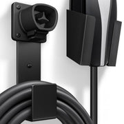 bussdis front view of Tesla charger holder showing dock and hook for neat storage