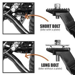 BV kickstand hidden spring-loaded latch close-up enabling quick tool-free adjustments