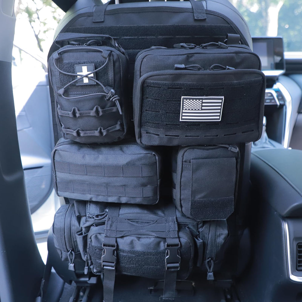 BXBXHD front panel view showing organized pouches and MOLLE layout for tidy storage