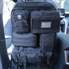 BXBXHD front panel view showing organized pouches and MOLLE layout for tidy storage