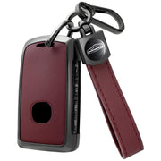 BXQATMB front view red key case shows elegant OEM leather and secure fit benefit