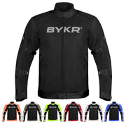 BYKR front view of black mesh jacket showing breathable fit and ventilation