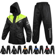 BYKR front view of jacket and pants showing waterproof protection and fit