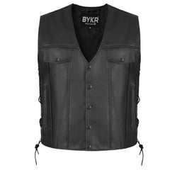 BYKR front view vest showing classic biker fit and versatile style
