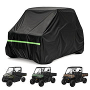 BystralX front view of full cover protecting a 2-3 seater UTV, showing fit and protection