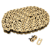 C-Tzu front view of packaged gold 520 chain showing included master link and fit benefits