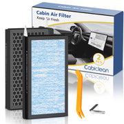 Cabiclean front packaging for Tesla Model 3 and Model Y showing fit and benefits