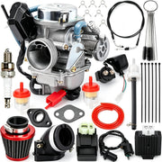 CAFEZAYO front view of complete carburetor kit showing included parts and quick repair benefit
