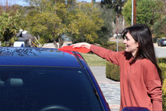 California Car Duster detailer end reaching recessed mirror areas